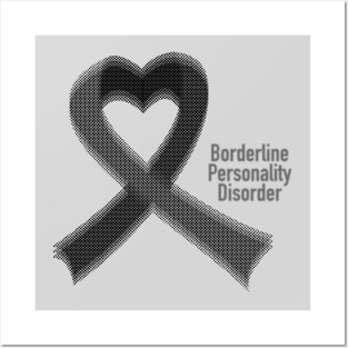 Borderline Personality Disorder Awareness Halftone Ribbon Posters and Art